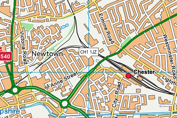 CH1 1JZ map - OS VectorMap District (Ordnance Survey)