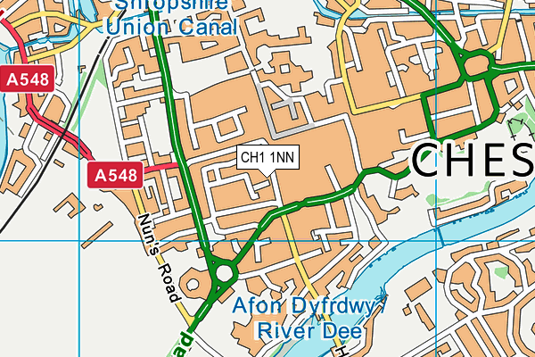 Dutch Houses Fitness Centre (Chester) Ltd (Closed) map (CH1 1NN) - OS VectorMap District (Ordnance Survey)