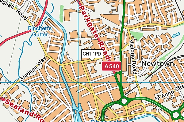 CH1 1PD map - OS VectorMap District (Ordnance Survey)