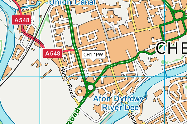 CH1 1PW map - OS VectorMap District (Ordnance Survey)