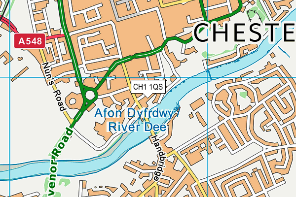 CH1 1QS map - OS VectorMap District (Ordnance Survey)