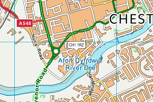 CH1 1RZ map - OS VectorMap District (Ordnance Survey)