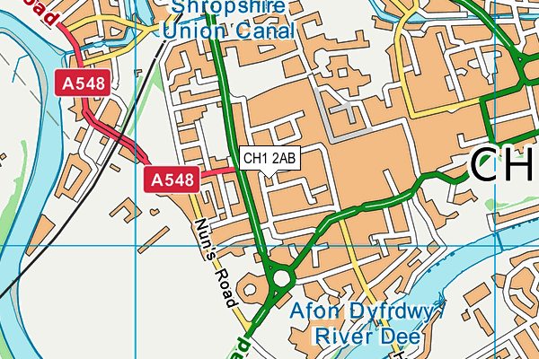 CH1 2AB map - OS VectorMap District (Ordnance Survey)