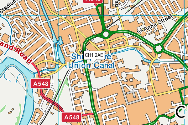 CH1 2AE map - OS VectorMap District (Ordnance Survey)