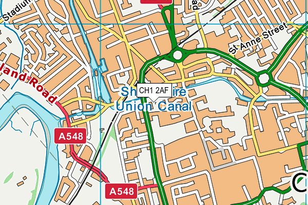 CH1 2AF map - OS VectorMap District (Ordnance Survey)