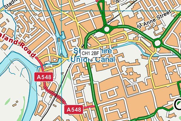 CH1 2BF map - OS VectorMap District (Ordnance Survey)