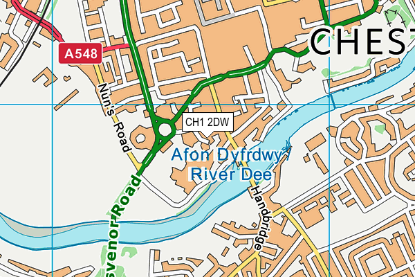 CH1 2DW map - OS VectorMap District (Ordnance Survey)