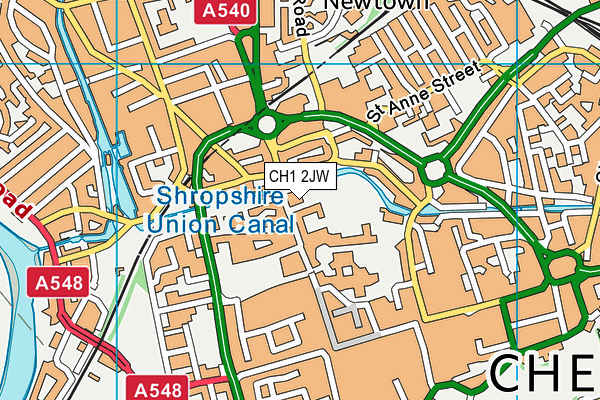 CH1 2JW map - OS VectorMap District (Ordnance Survey)