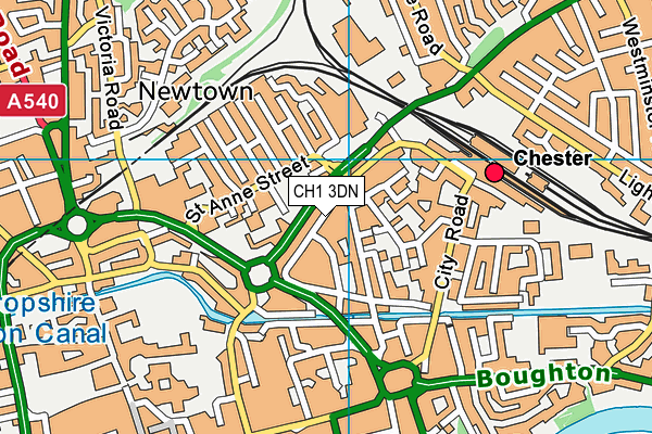 CH1 3DN map - OS VectorMap District (Ordnance Survey)