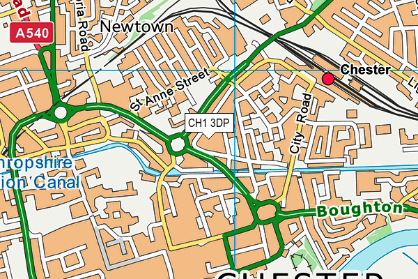 CH1 3DP map - OS VectorMap District (Ordnance Survey)