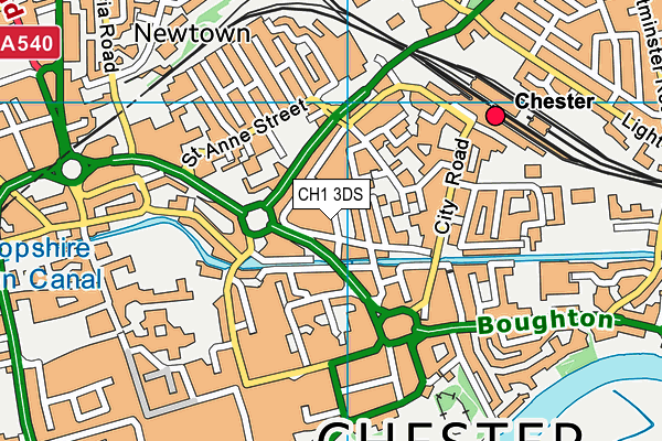 CH1 3DS map - OS VectorMap District (Ordnance Survey)