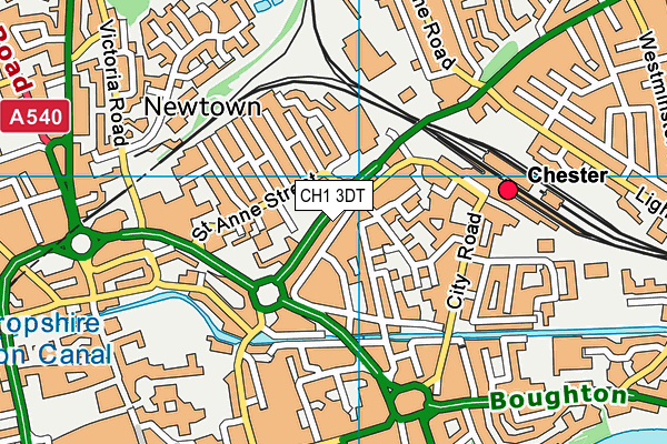 CH1 3DT map - OS VectorMap District (Ordnance Survey)