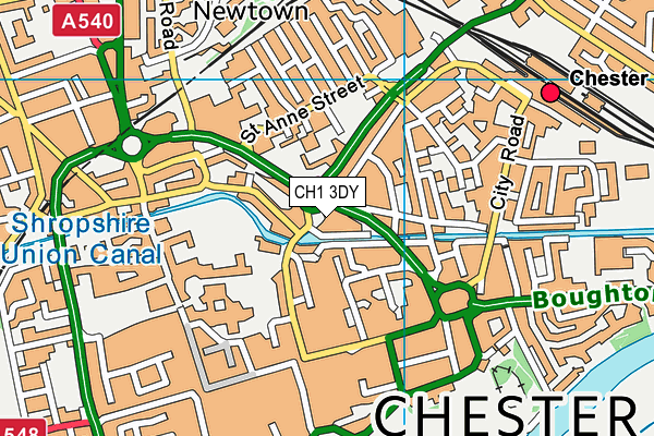 CH1 3DY map - OS VectorMap District (Ordnance Survey)
