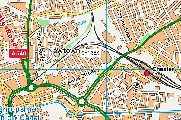 CH1 3EX map - OS VectorMap District (Ordnance Survey)