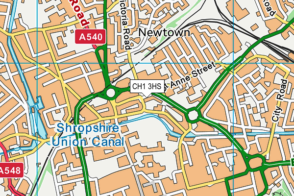 CH1 3HS map - OS VectorMap District (Ordnance Survey)