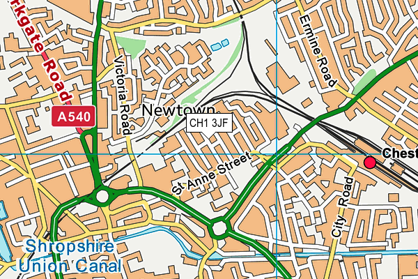 CH1 3JF map - OS VectorMap District (Ordnance Survey)