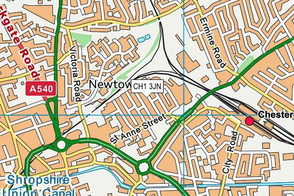 CH1 3JN map - OS VectorMap District (Ordnance Survey)