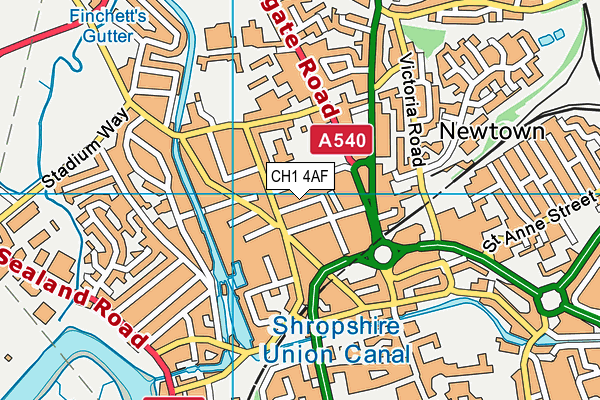 CH1 4AF map - OS VectorMap District (Ordnance Survey)