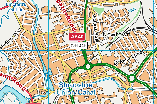 CH1 4AH map - OS VectorMap District (Ordnance Survey)