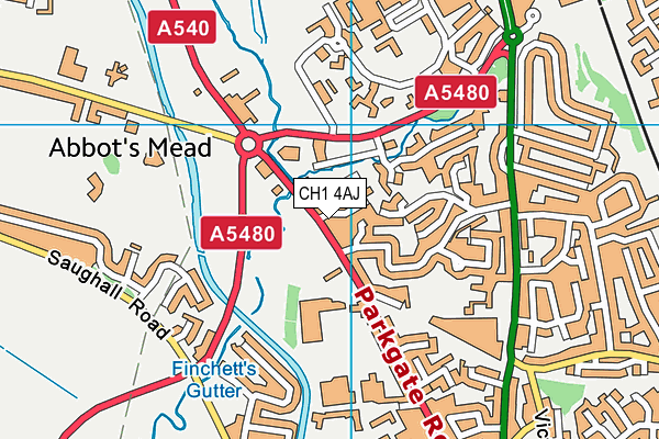 CH1 4AJ map - OS VectorMap District (Ordnance Survey)