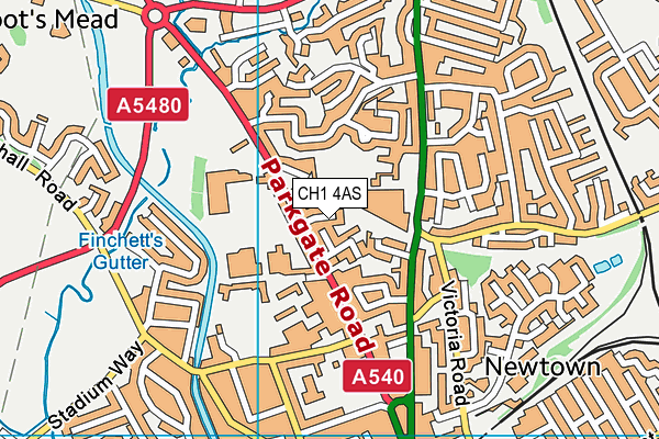 CH1 4AS map - OS VectorMap District (Ordnance Survey)