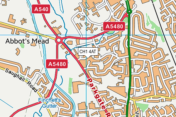 CH1 4AT map - OS VectorMap District (Ordnance Survey)