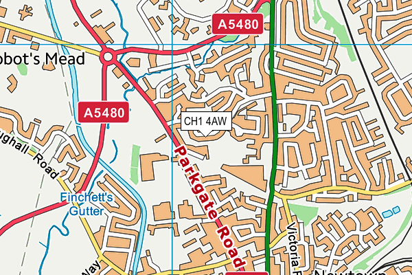 CH1 4AW map - OS VectorMap District (Ordnance Survey)