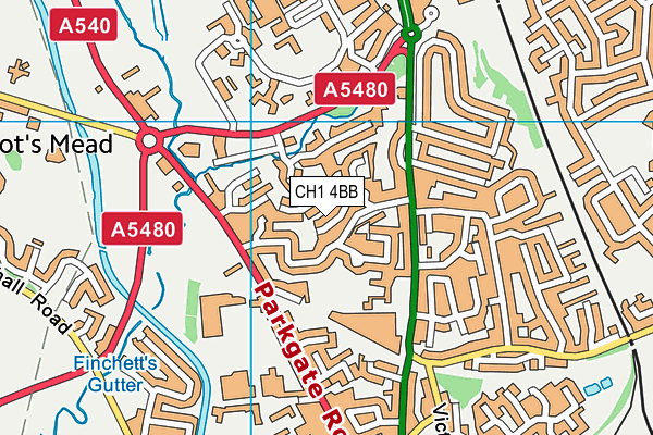 CH1 4BB map - OS VectorMap District (Ordnance Survey)