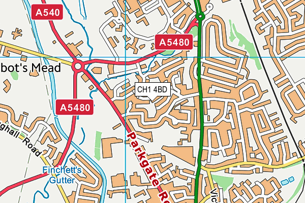 CH1 4BD map - OS VectorMap District (Ordnance Survey)