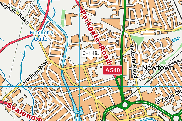 University Of Chester (Chester Campus) map (CH1 4BJ) - OS VectorMap District (Ordnance Survey)