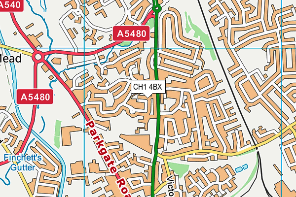 CH1 4BX map - OS VectorMap District (Ordnance Survey)