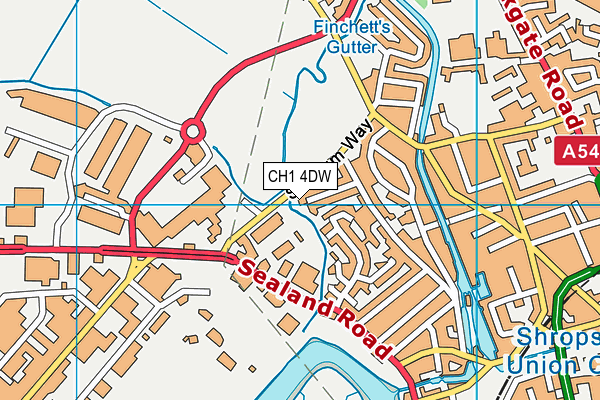 CH1 4DW map - OS VectorMap District (Ordnance Survey)