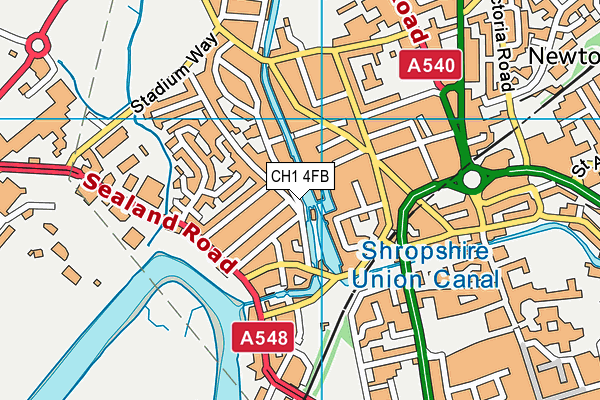 CH1 4FB map - OS VectorMap District (Ordnance Survey)