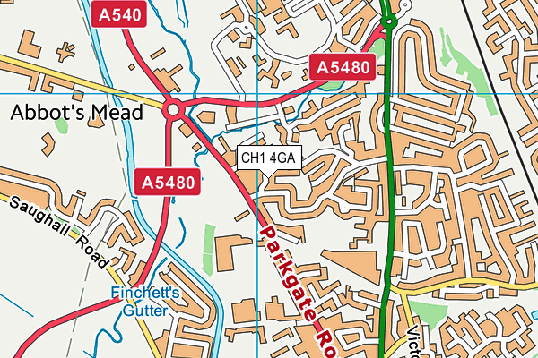 CH1 4GA map - OS VectorMap District (Ordnance Survey)