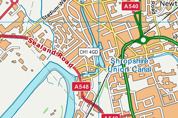 CH1 4GD map - OS VectorMap District (Ordnance Survey)