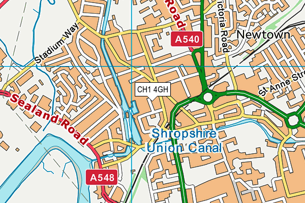 CH1 4GH map - OS VectorMap District (Ordnance Survey)