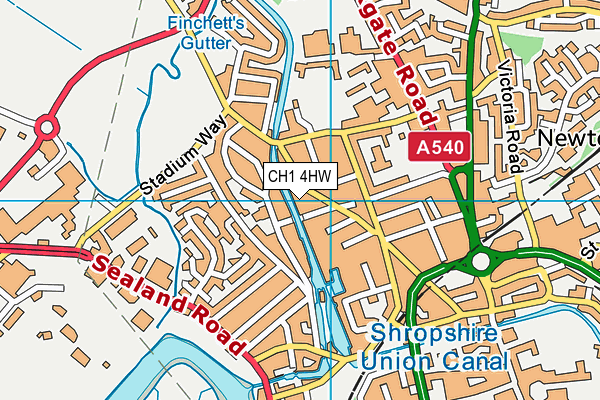 CH1 4HW map - OS VectorMap District (Ordnance Survey)