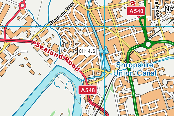 CH1 4JS map - OS VectorMap District (Ordnance Survey)