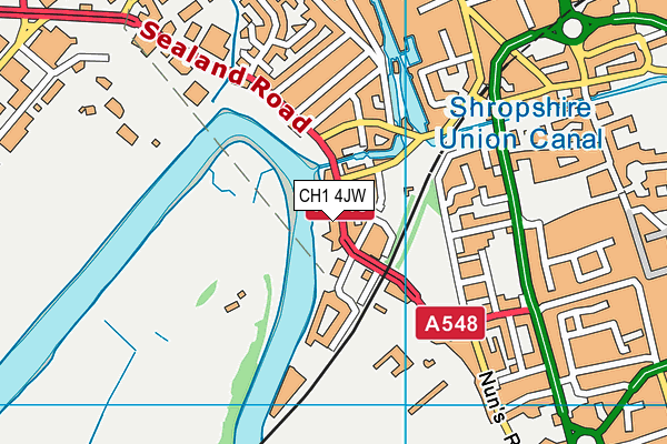 CH1 4JW map - OS VectorMap District (Ordnance Survey)