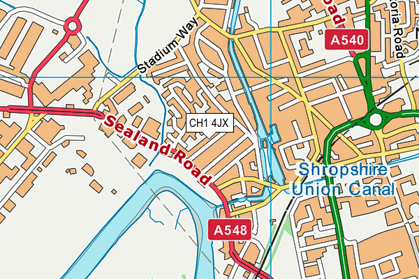 CH1 4JX map - OS VectorMap District (Ordnance Survey)