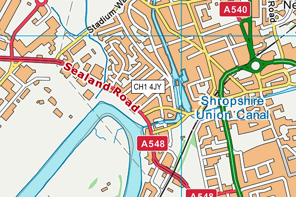 CH1 4JY map - OS VectorMap District (Ordnance Survey)