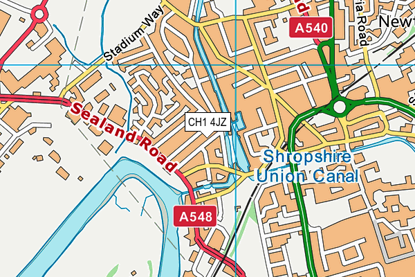 CH1 4JZ map - OS VectorMap District (Ordnance Survey)