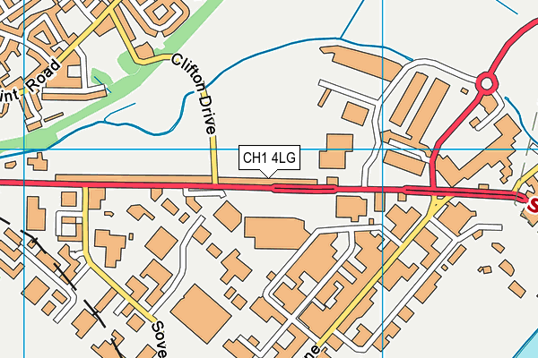 University Of Chester (Sealand Road Pitches) map (CH1 4LG) - OS VectorMap District (Ordnance Survey)