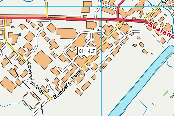 Deva Stadium map (CH1 4LT) - OS VectorMap District (Ordnance Survey)