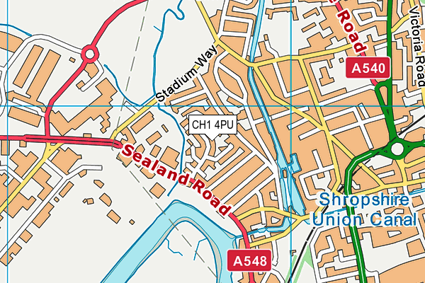 CH1 4PU map - OS VectorMap District (Ordnance Survey)