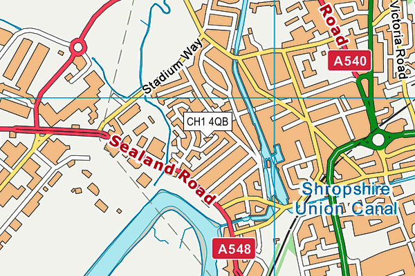 CH1 4QB map - OS VectorMap District (Ordnance Survey)