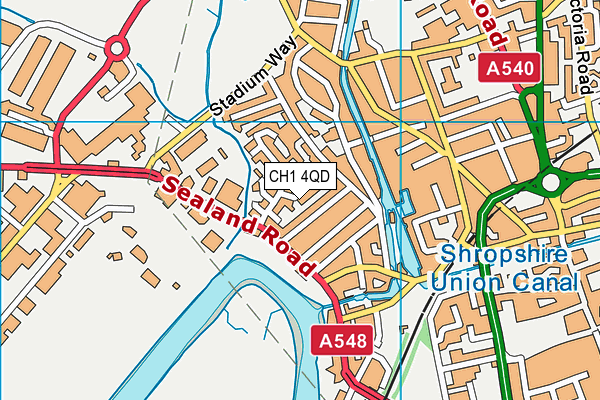 CH1 4QD map - OS VectorMap District (Ordnance Survey)