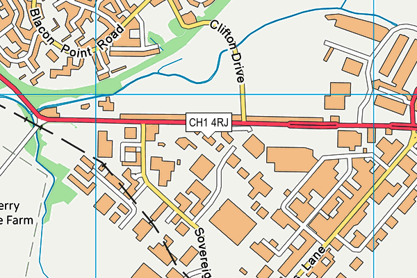 CH1 4RJ map - OS VectorMap District (Ordnance Survey)