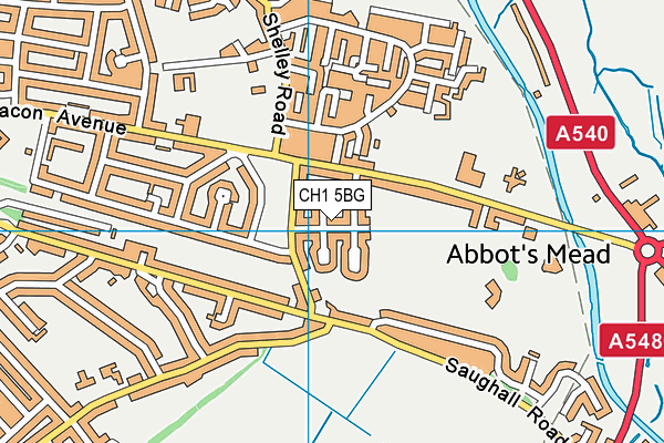 CH1 5BG map - OS VectorMap District (Ordnance Survey)