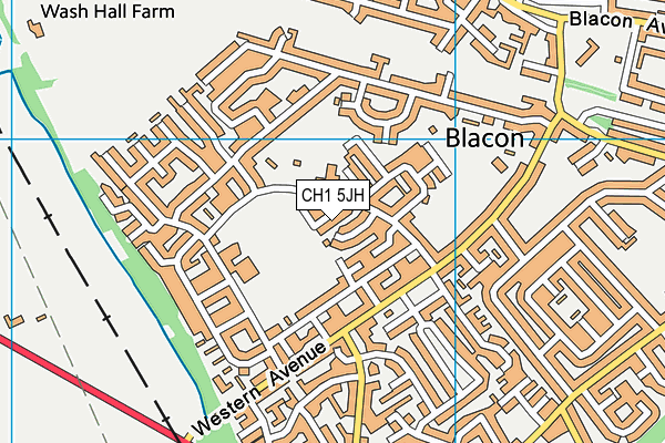 Blacon High School map (CH1 5JH) - OS VectorMap District (Ordnance Survey)